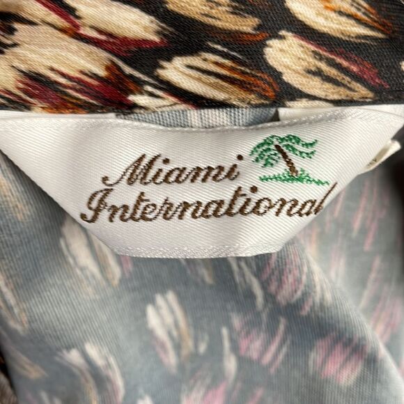 Miami International Ladies Vintage 70’s Button Up Dress Shirt Sz Small Brown - Picture 6 of 6